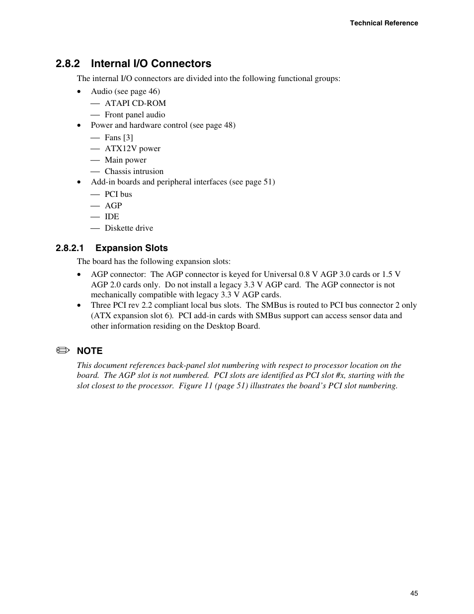 2 internal i/o connectors, Internal i/o connectors | Intel D865PCD User Manual | Page 45 / 110