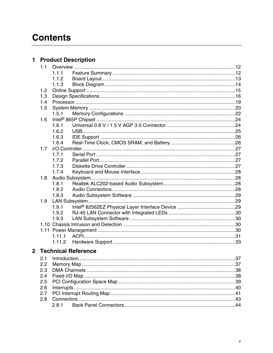 Intel D865PCD User Manual | Page 5 / 110