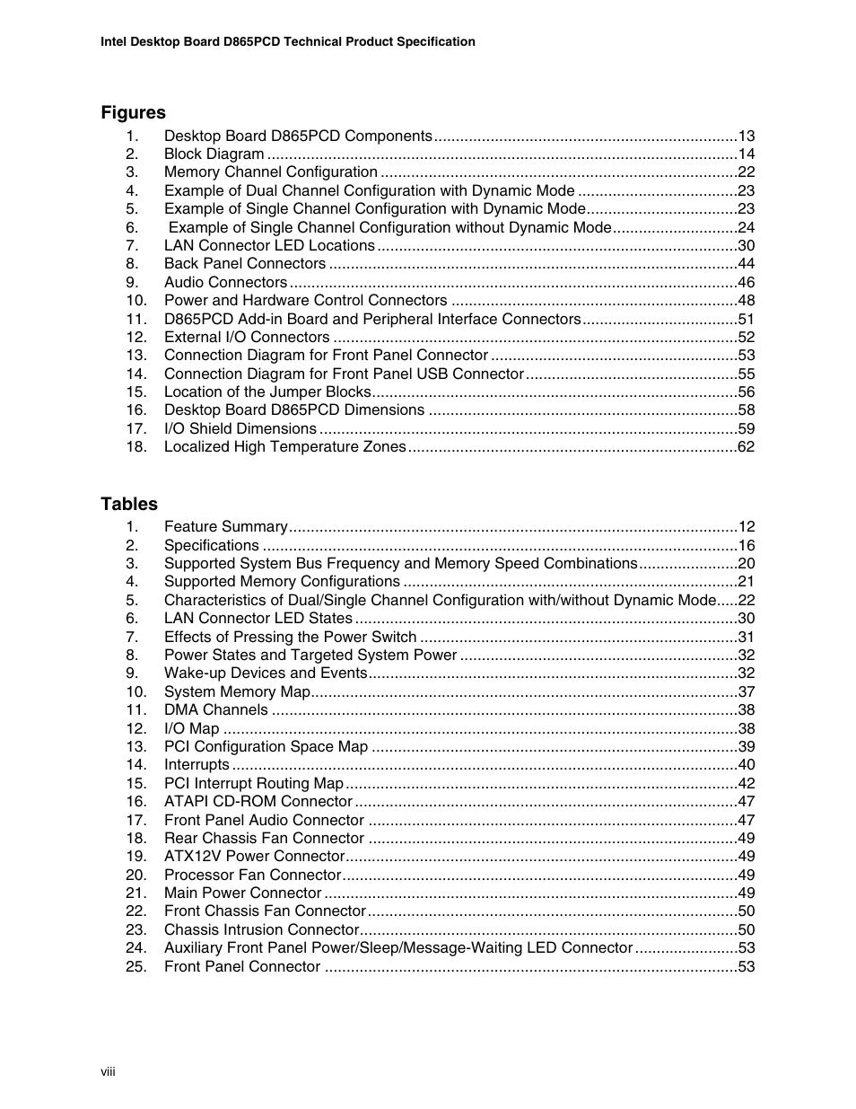 Intel D865PCD User Manual | Page 8 / 110