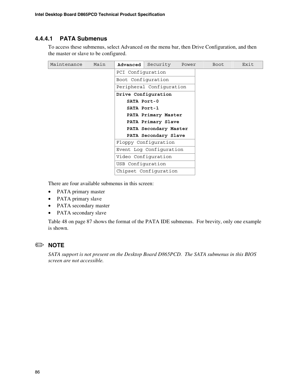 Intel D865PCD User Manual | Page 86 / 110