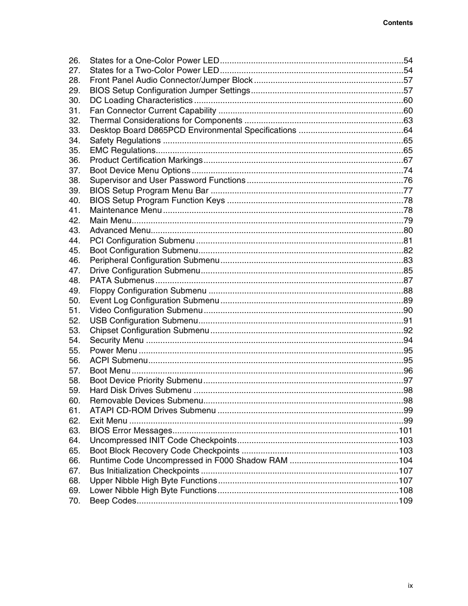 Intel D865PCD User Manual | Page 9 / 110