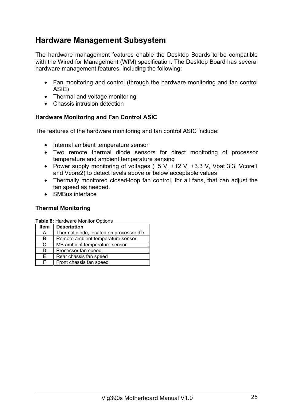 Hardware management subsystem | Intel Vig390s User Manual | Page 26 / 123