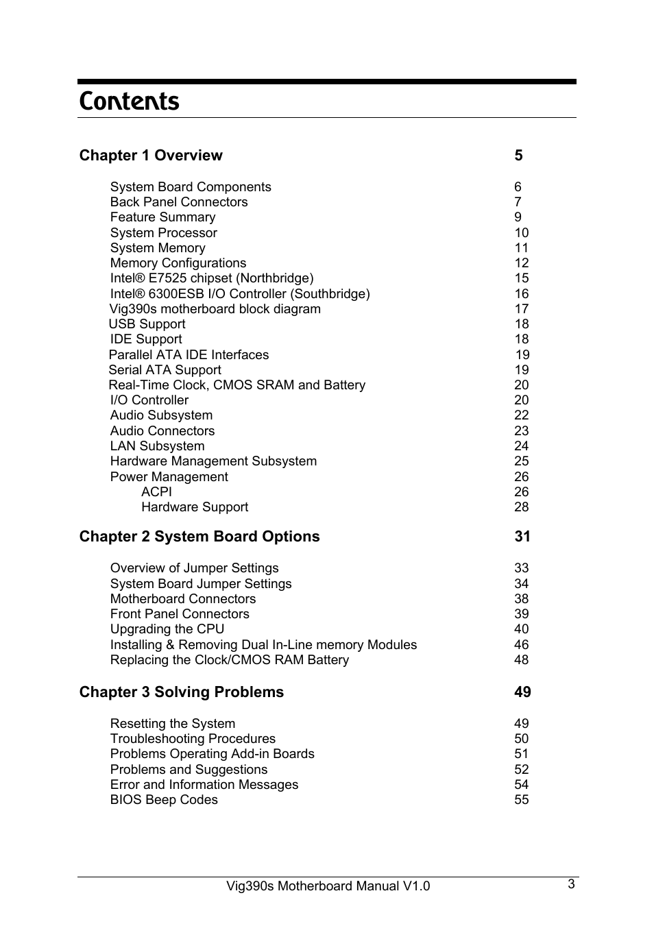 Intel Vig390s User Manual | Page 4 / 123