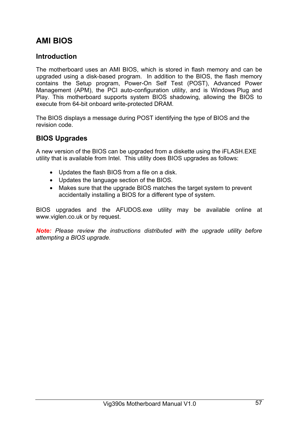 Ami bios | Intel Vig390s User Manual | Page 58 / 123