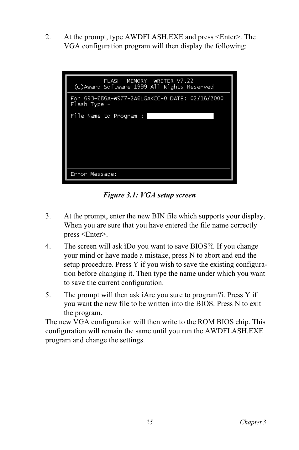 Figure 3.1: vga setup screen, Figure 3.1:vga setup screen | Intel PCM-3370 User Manual | Page 37 / 128