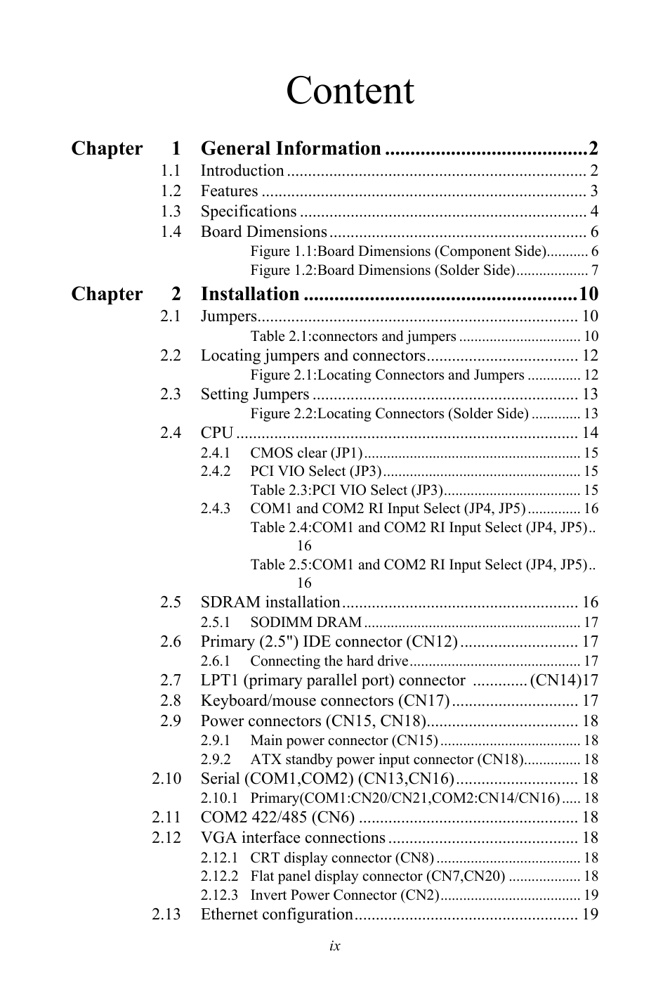 Intel PCM-3370 User Manual | Page 9 / 128