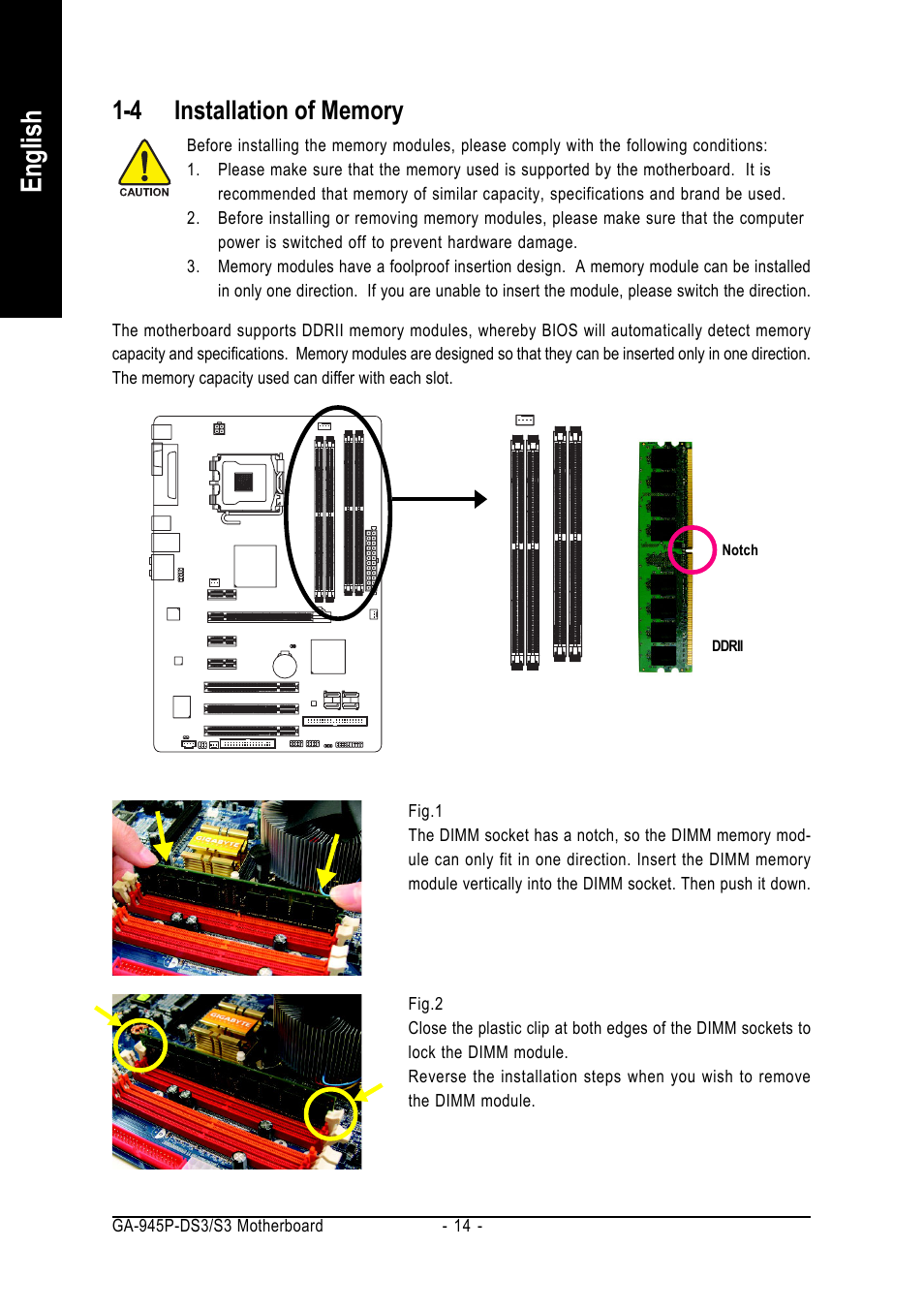 English | Intel GA-945P-DS3/S3 User Manual | Page 14 / 72