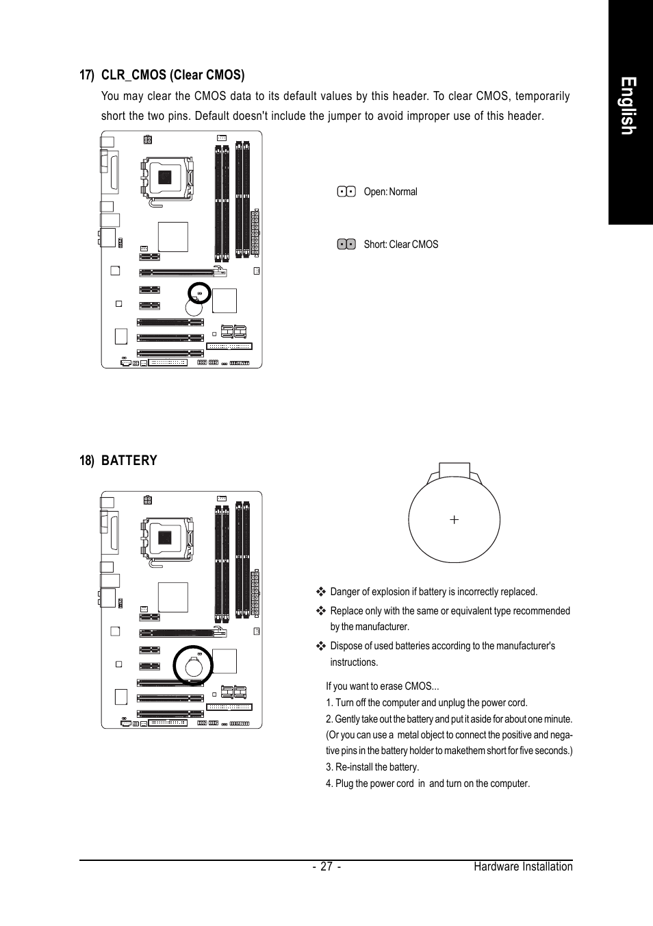 English | Intel GA-945P-DS3/S3 User Manual | Page 27 / 72