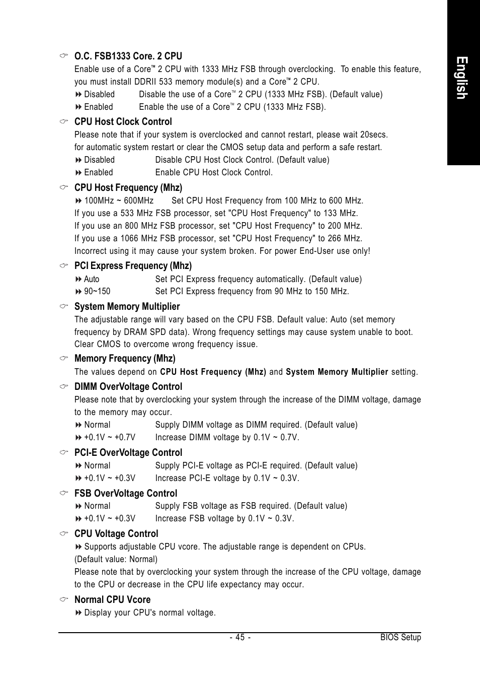 English | Intel GA-945P-DS3/S3 User Manual | Page 45 / 72