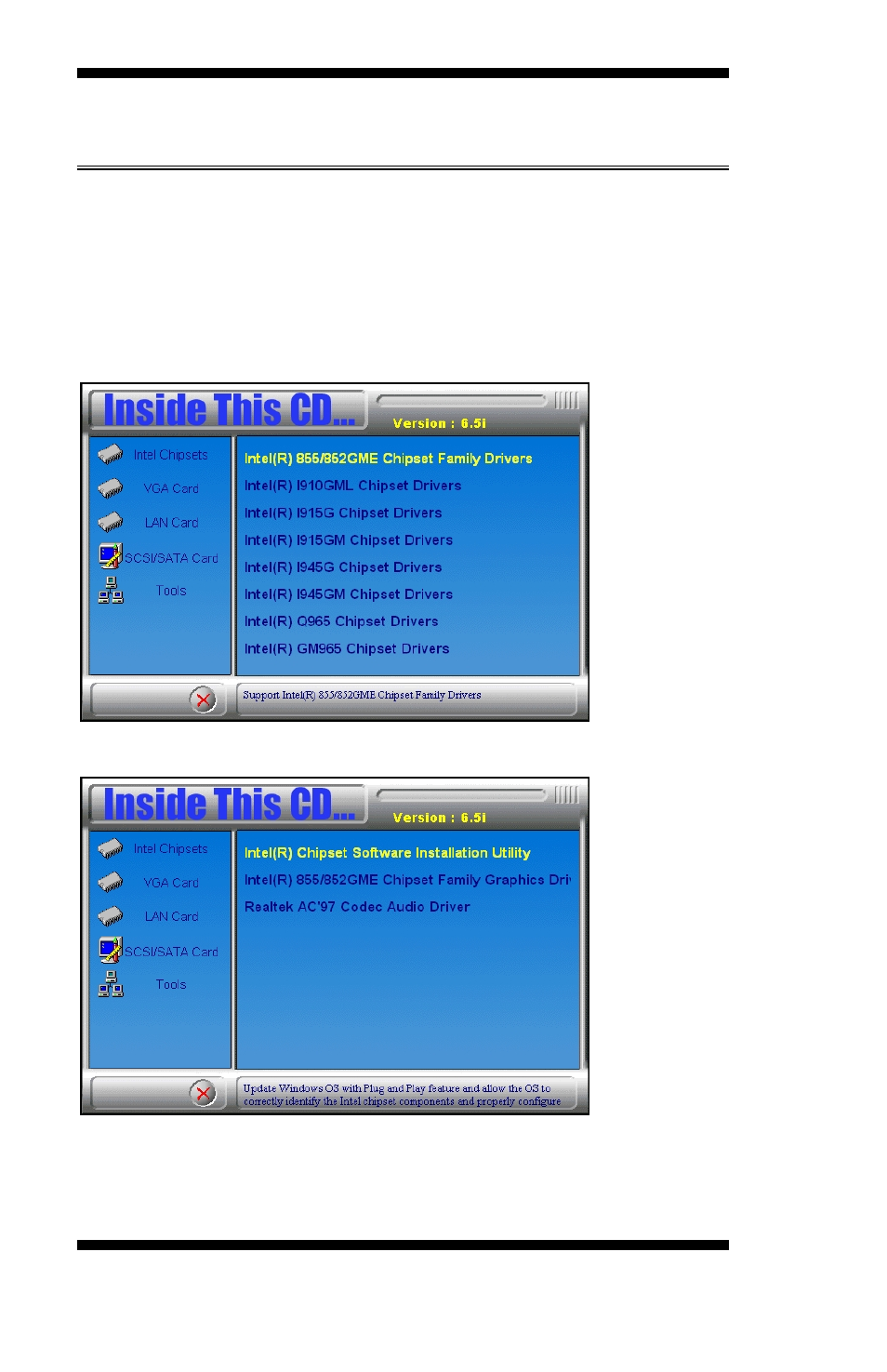 Intel chipset software intallation utility | Intel MB875 User Manual | Page 48 / 66