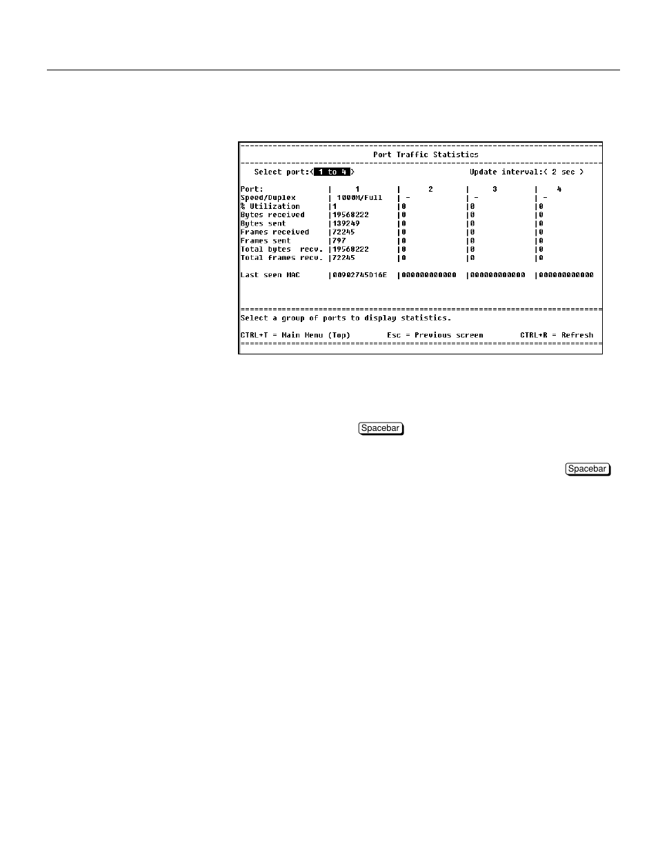 Port traffic statistics, Description | Intel NetStructure 470 User Manual | Page 110 / 155