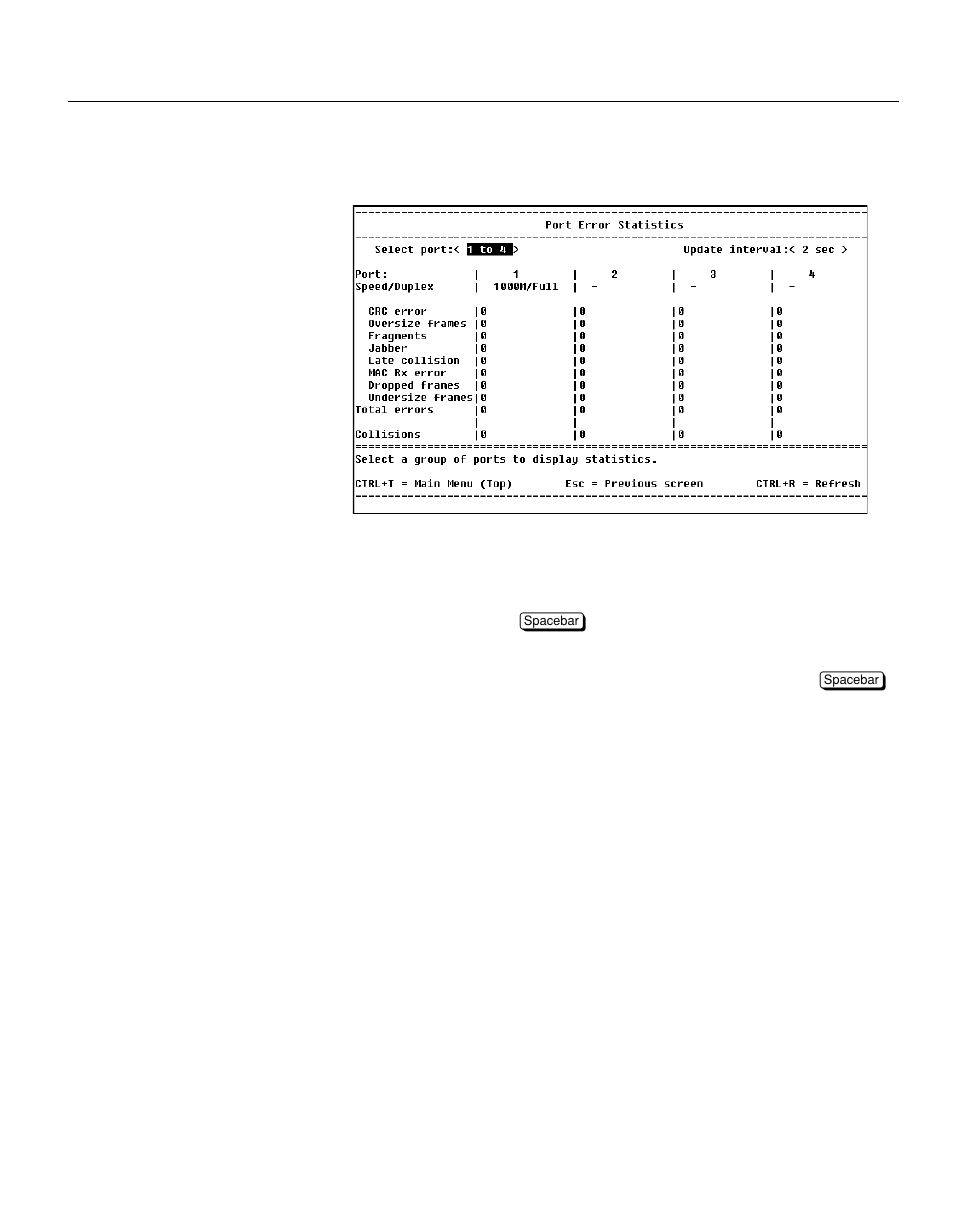 Port error statistics, Description | Intel NetStructure 470 User Manual | Page 112 / 155