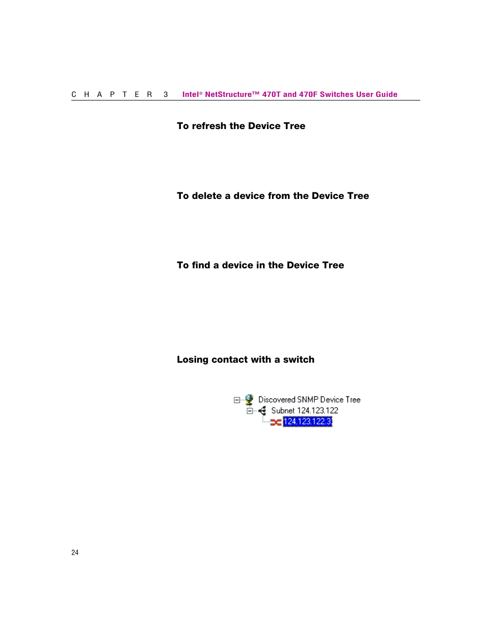 Losing contact with a switch | Intel NetStructure 470 User Manual | Page 30 / 155