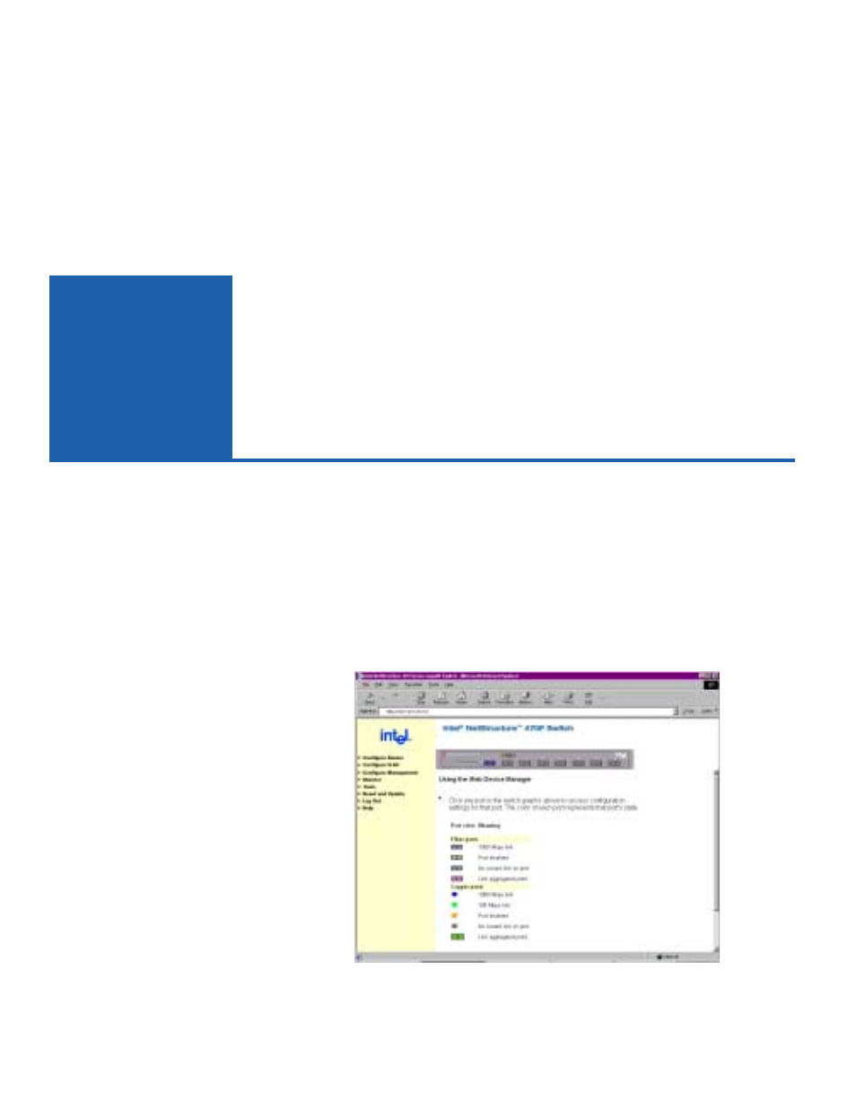 Using the web device manager | Intel NetStructure 470 User Manual | Page 33 / 155