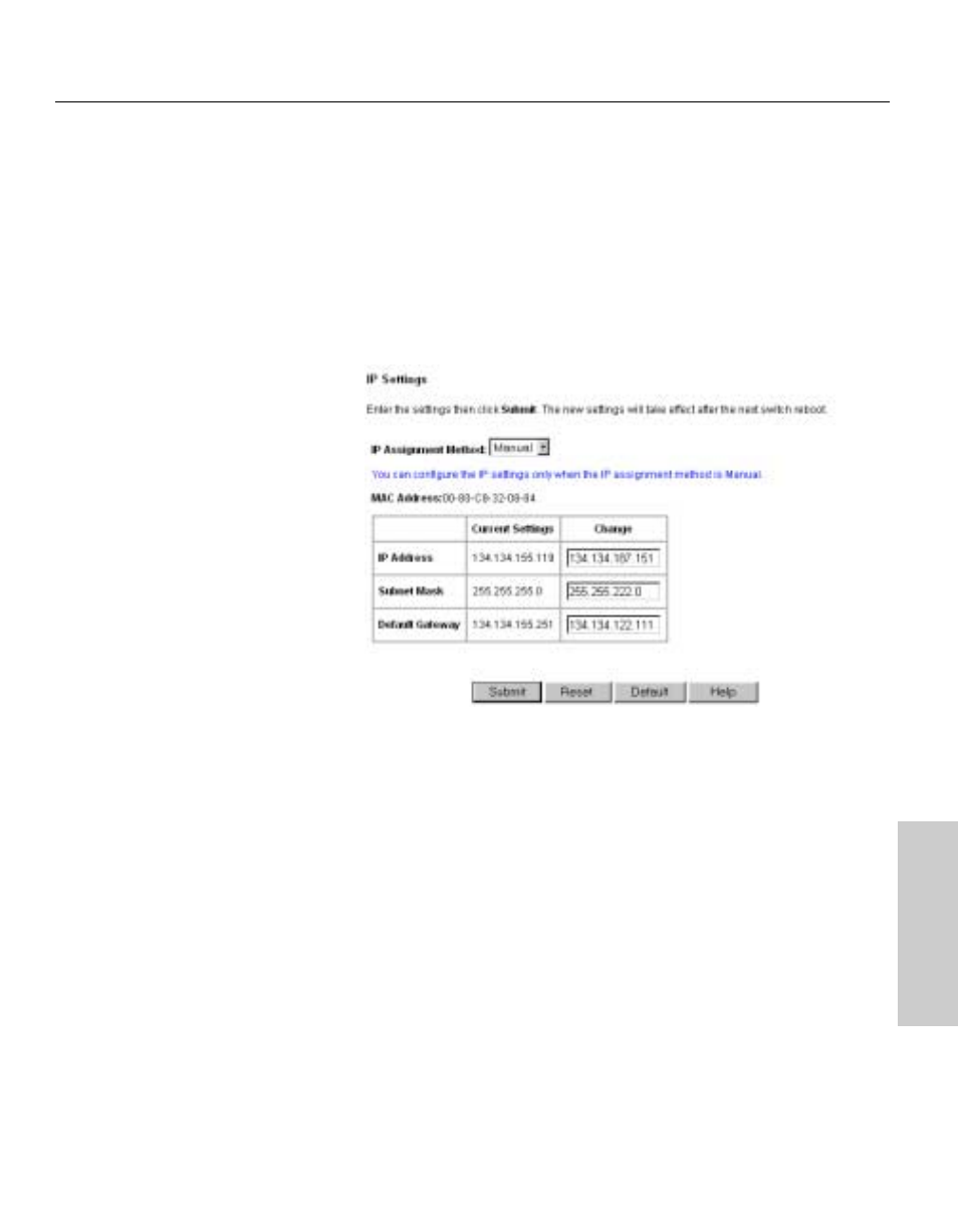 Configuring the switch’s ip settings | Intel NetStructure 470 User Manual | Page 37 / 155