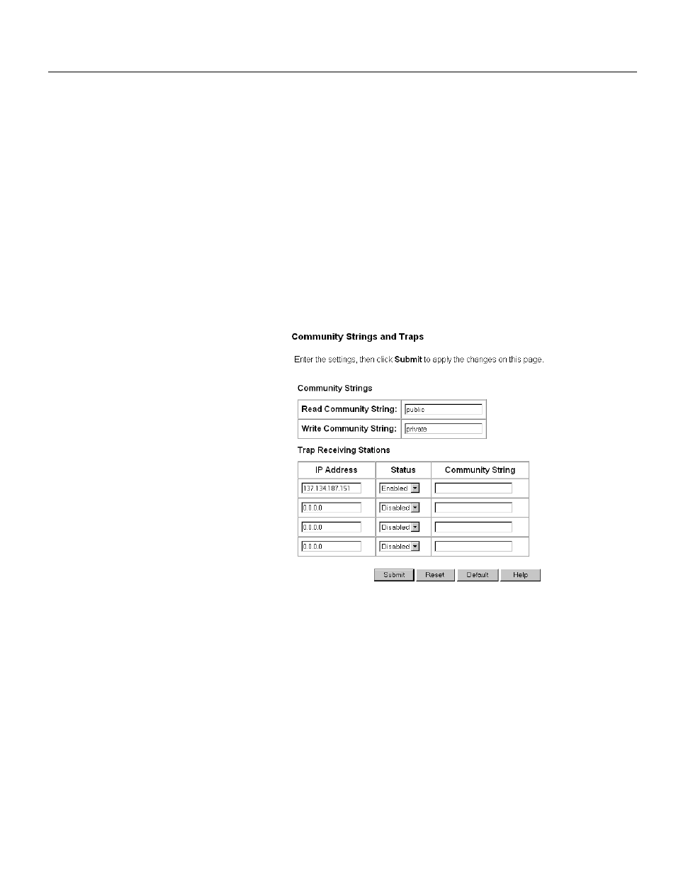 Configuring community strings and trap receivers | Intel NetStructure 470 User Manual | Page 50 / 155