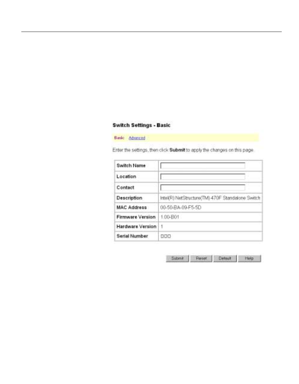 Viewing/changing switch information | Intel NetStructure 470 User Manual | Page 52 / 155