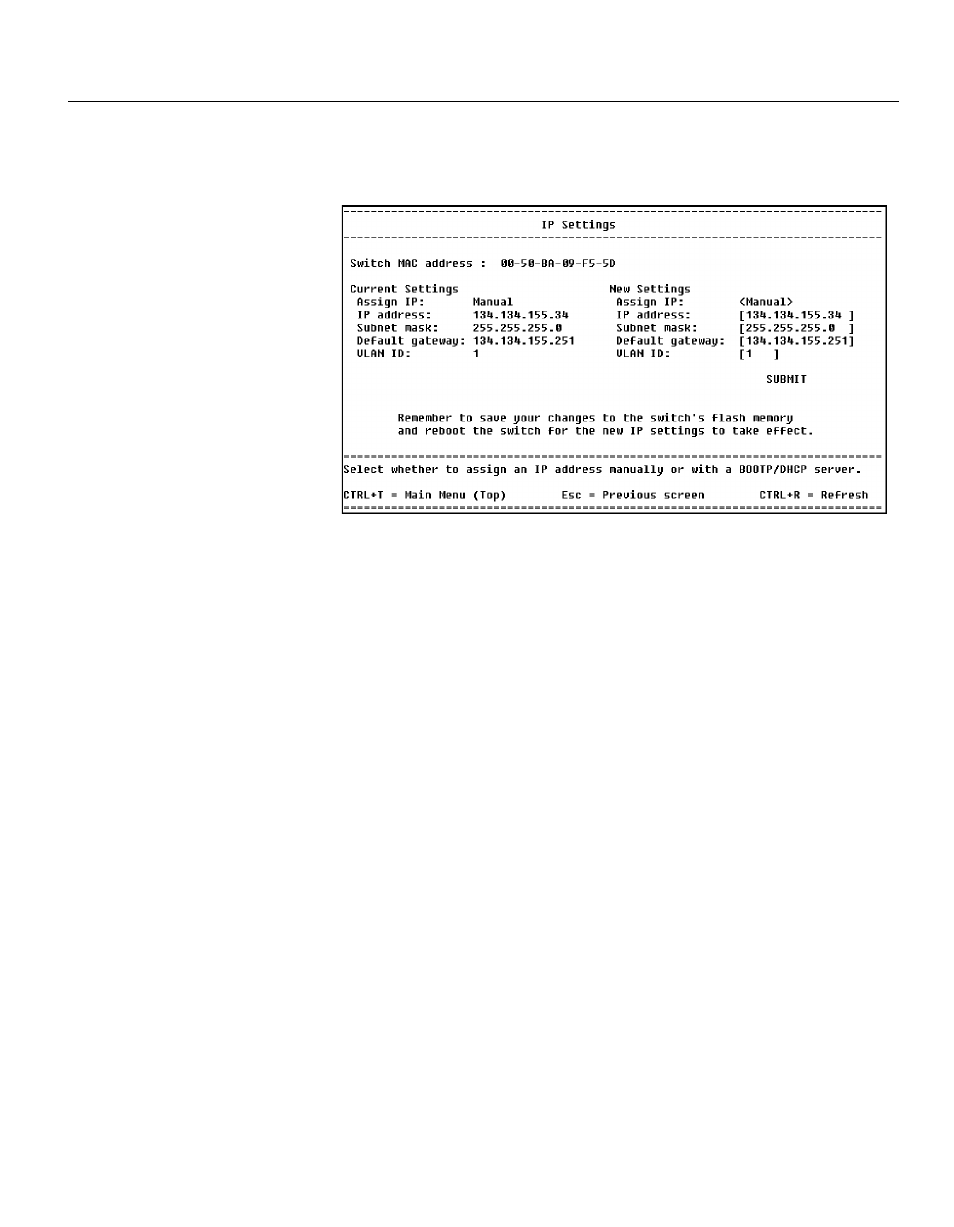 Ip settings, Description | Intel NetStructure 470 User Manual | Page 60 / 155