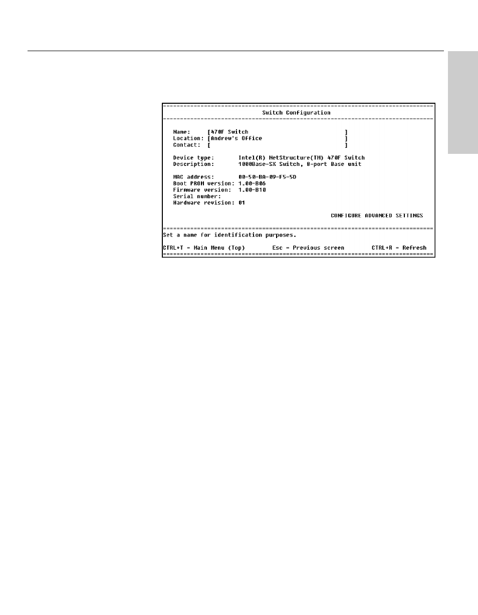 Switch settings, Description | Intel NetStructure 470 User Manual | Page 65 / 155