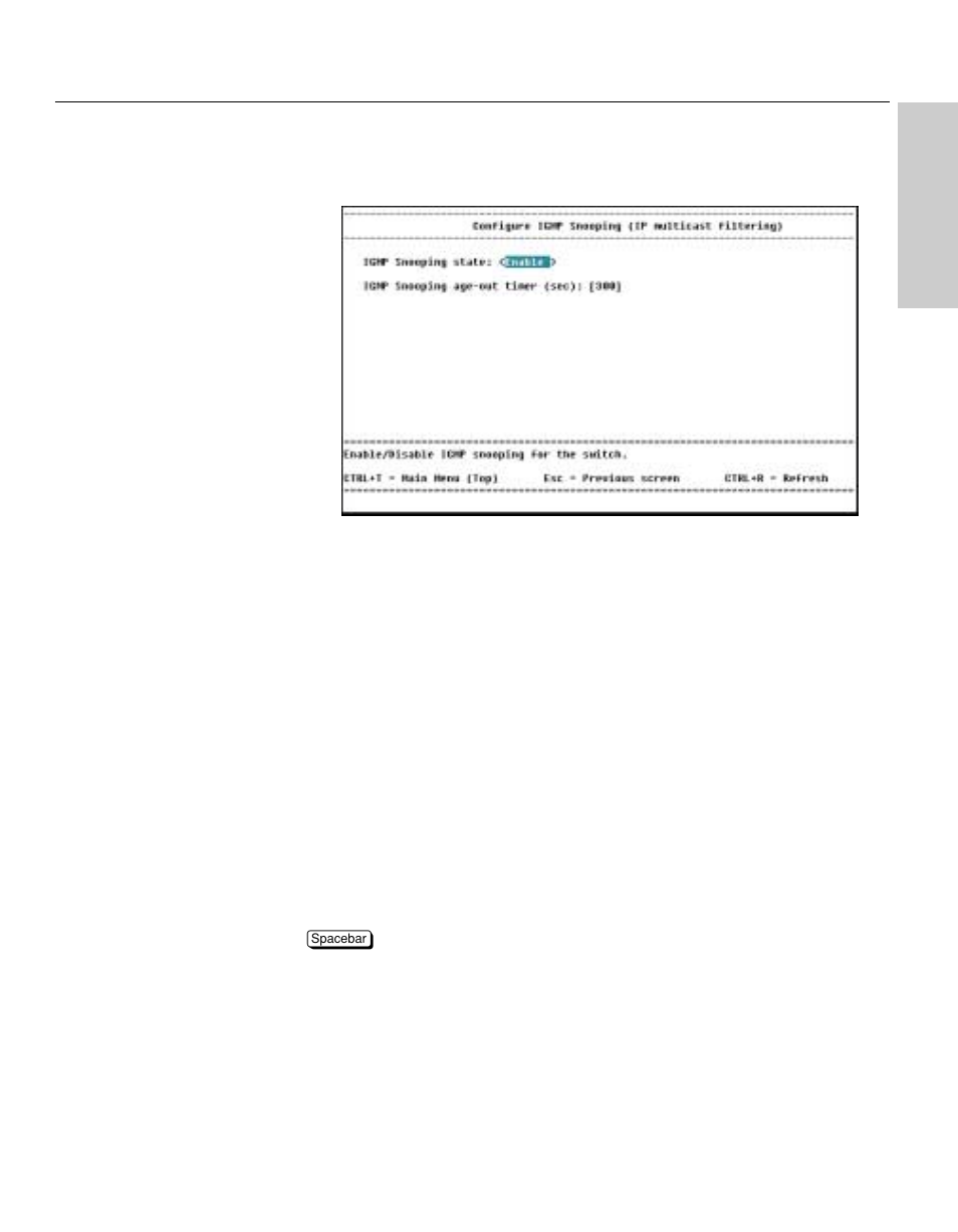 Configure igmp snooping, Description | Intel NetStructure 470 User Manual | Page 71 / 155