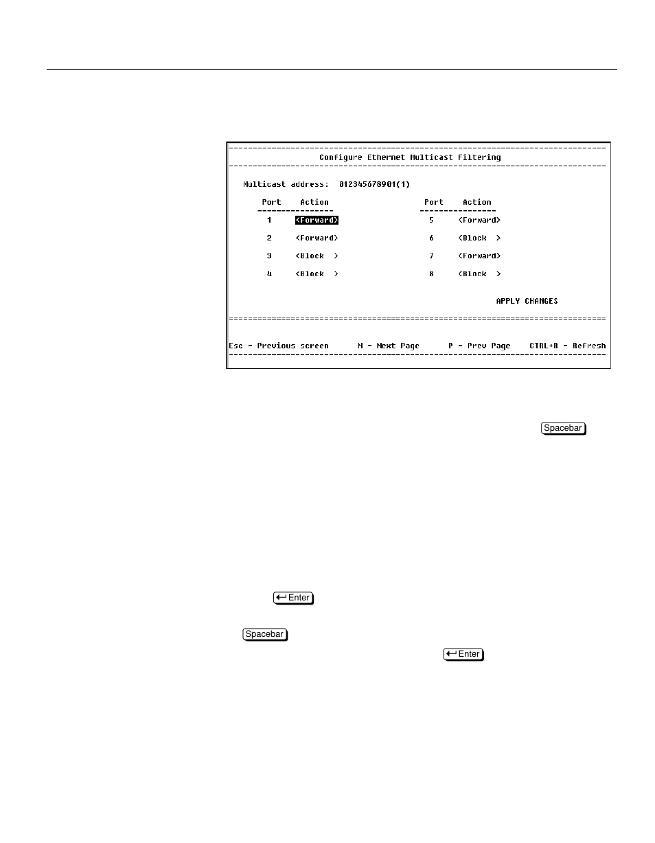 Ethernet multicast filtering (ports), Description | Intel NetStructure 470 User Manual | Page 76 / 155
