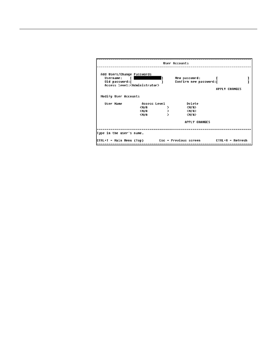 Administer user accounts, Description | Intel NetStructure 470 User Manual | Page 82 / 155