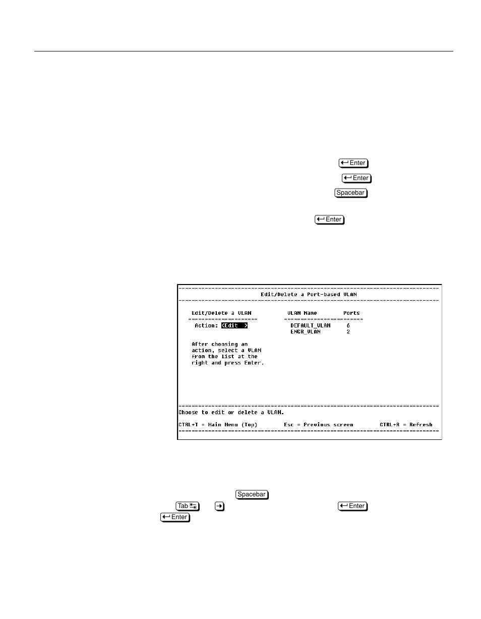 Edit/delete a port-based vlan, Description | Intel NetStructure 470 User Manual | Page 92 / 155