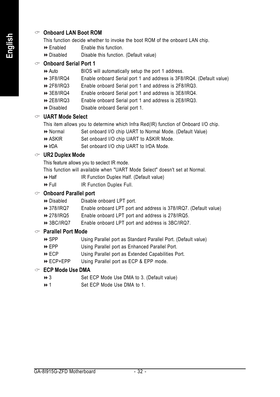 English | Intel GA-8I915G-ZFD User Manual | Page 32 / 72