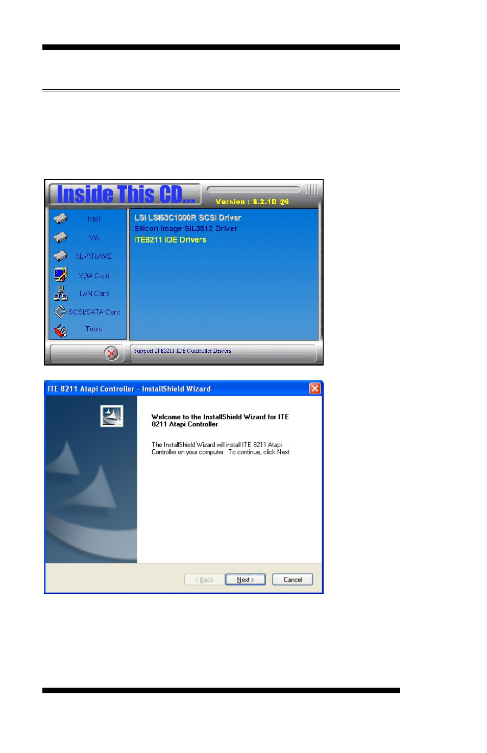Ide controller drivers installation | Intel MB935 User Manual | Page 52 / 66