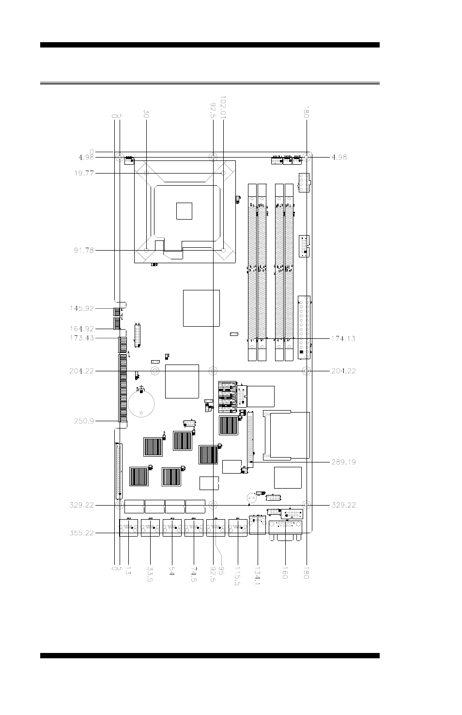 Board dimensions | Intel MB935 User Manual | Page 8 / 66