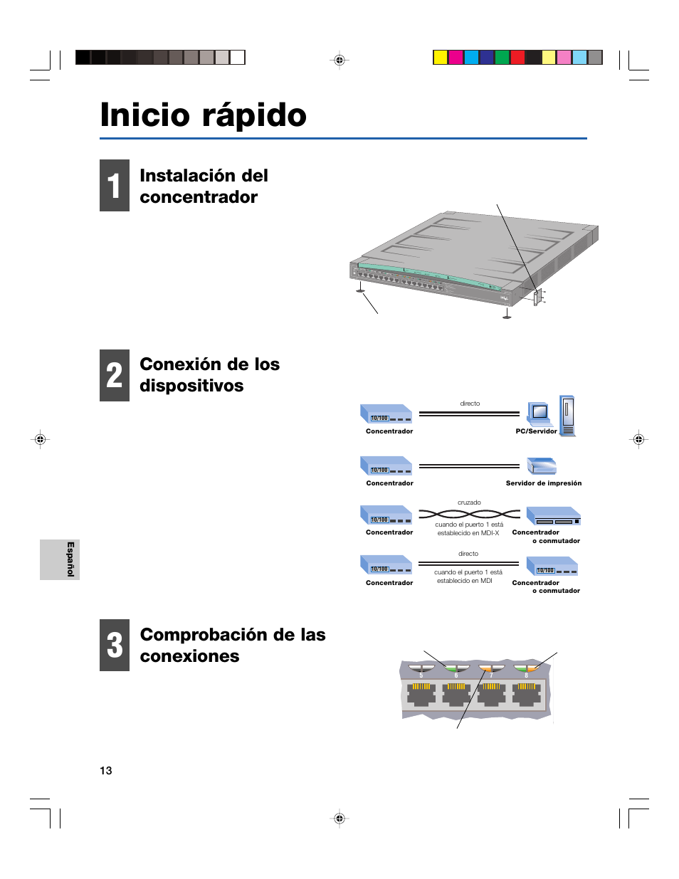 Inicio rápido, Conexión de los dispositivos | Intel EXPRESS 330T User Manual | Page 14 / 16