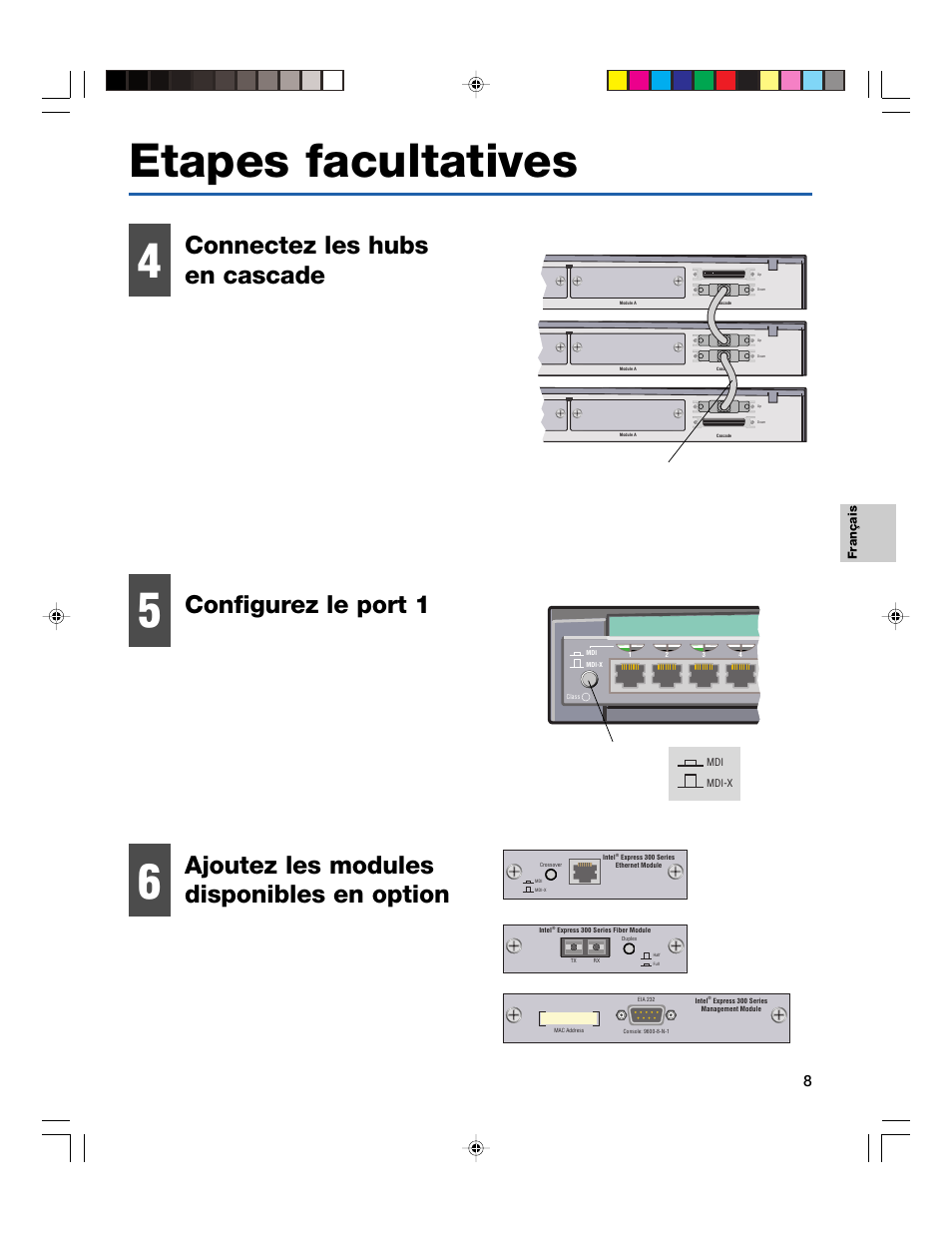 Etapes facultatives | Intel EXPRESS 330T User Manual | Page 9 / 16