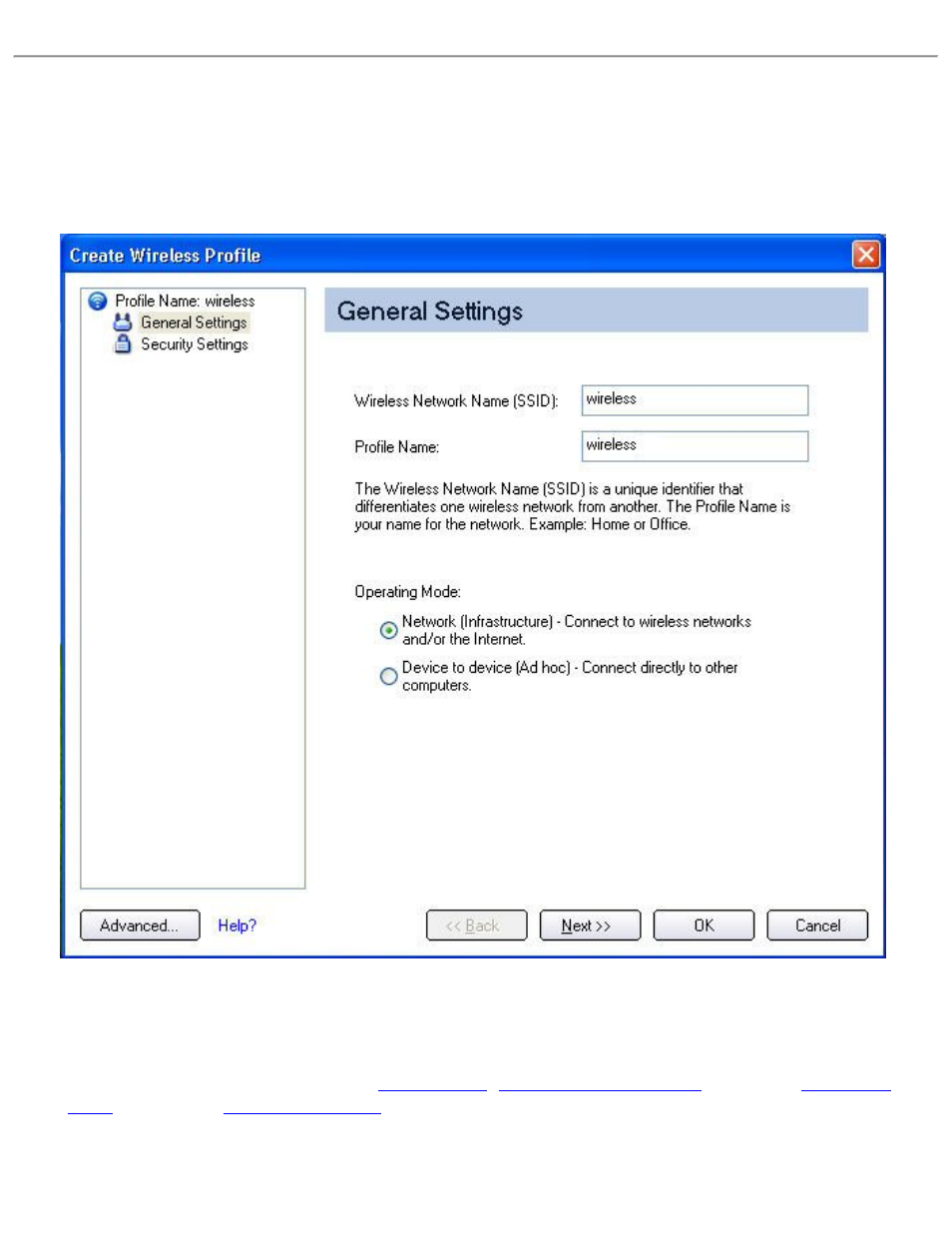 Create a new profile, For more | Intel 3945ABG User Manual | Page 39 / 180