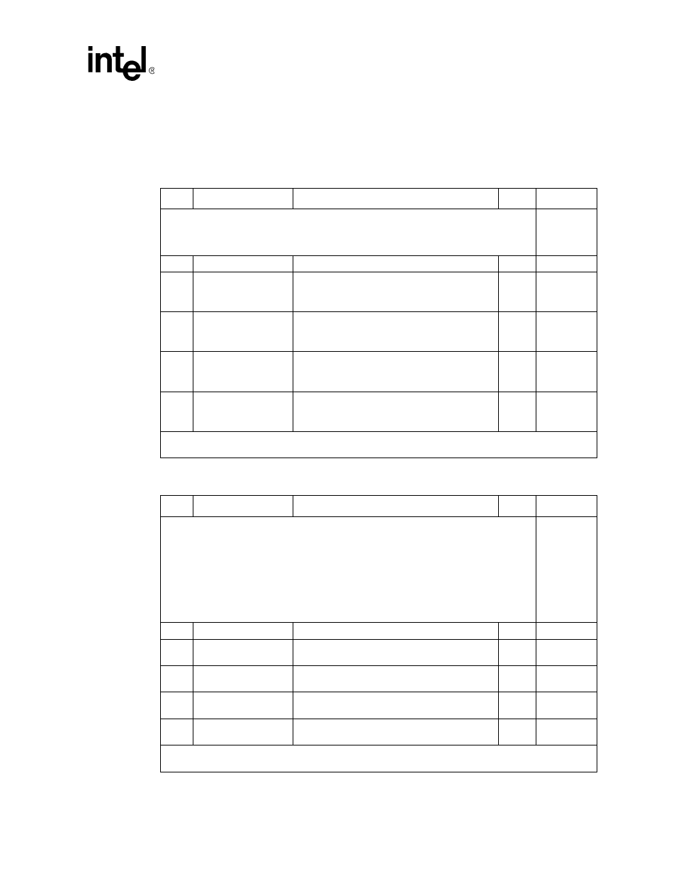 Table 103. port enable ($0x500), Table 104. interface mode ($0x501), Global status and configuration register overview | Port enable ($0x500), Interface mode ($0x501), Port enable ($0x500)” on, Port | Intel IXF1104 User Manual | Page 188 / 231