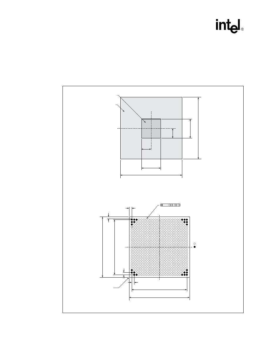 3 package information, 1 cbga package diagrams, Figure 55. cbga package diagram | Package information 9.3.1, Cbga package diagrams, Cbga package diagram, Intel | Intel IXF1104 User Manual | Page 225 / 231