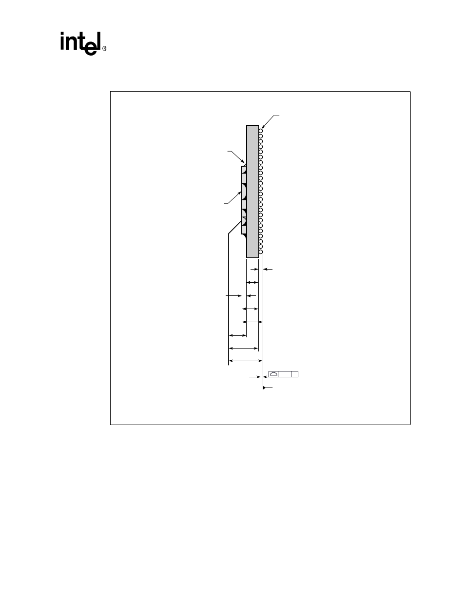 Figure 56. cbga package side view diagram, Cbga package side view diagram, Figure 56 | Intel | Intel IXF1104 User Manual | Page 226 / 231