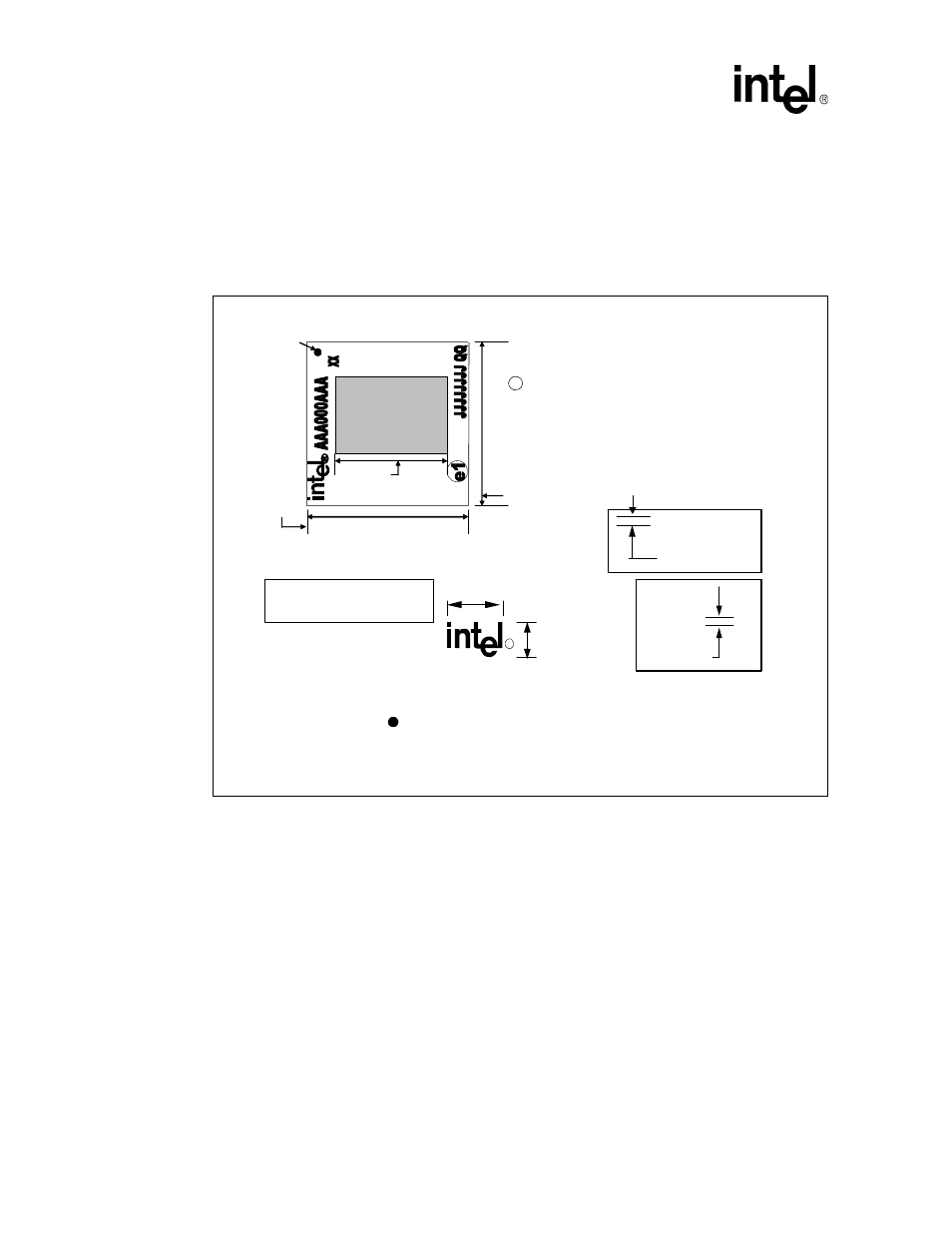 3 top label marking example, Figure 59. package marking example, Top label marking example | Package marking example, Section 9.3.3, “top label marking example, Figure 59 “package marking example, Intel | Intel IXF1104 User Manual | Page 229 / 231