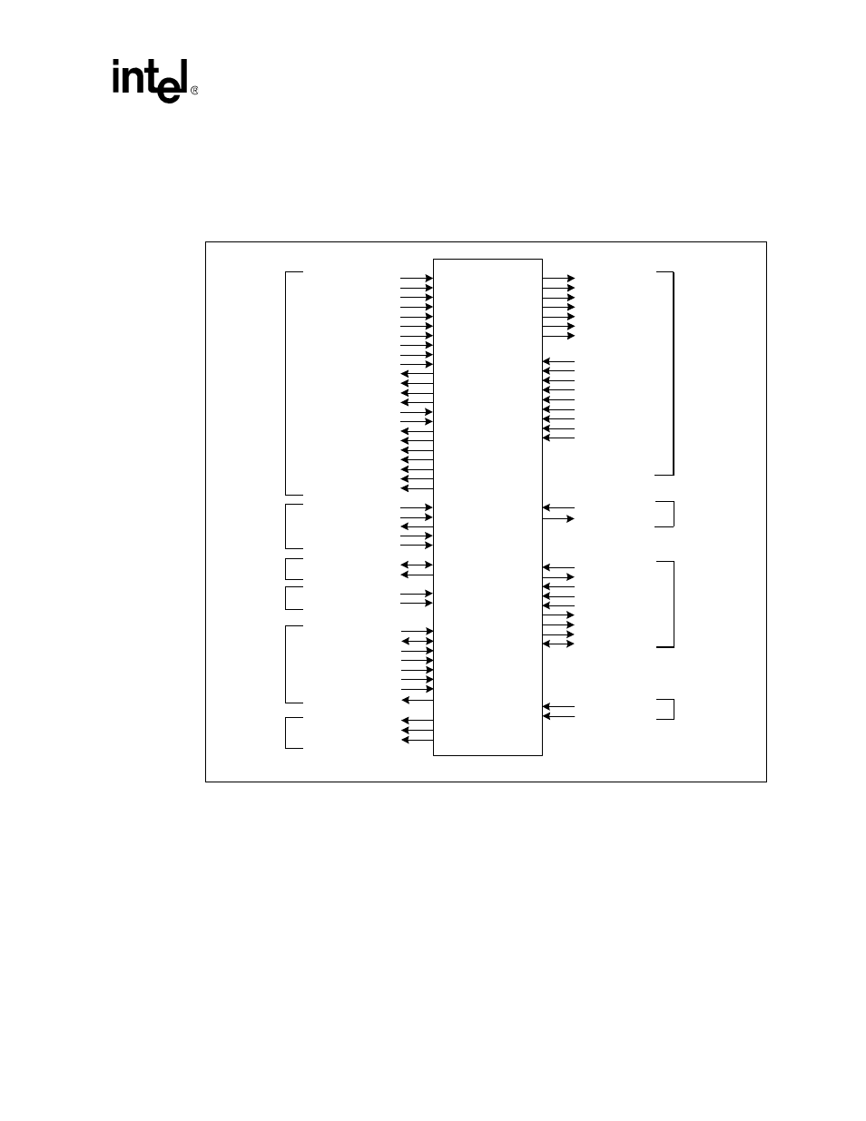 2 interface signal groups, Figure 4. interface signals, Interface signal groups | Interface signals, Intel, Ixf1104 media access controller | Intel IXF1104 User Manual | Page 38 / 231