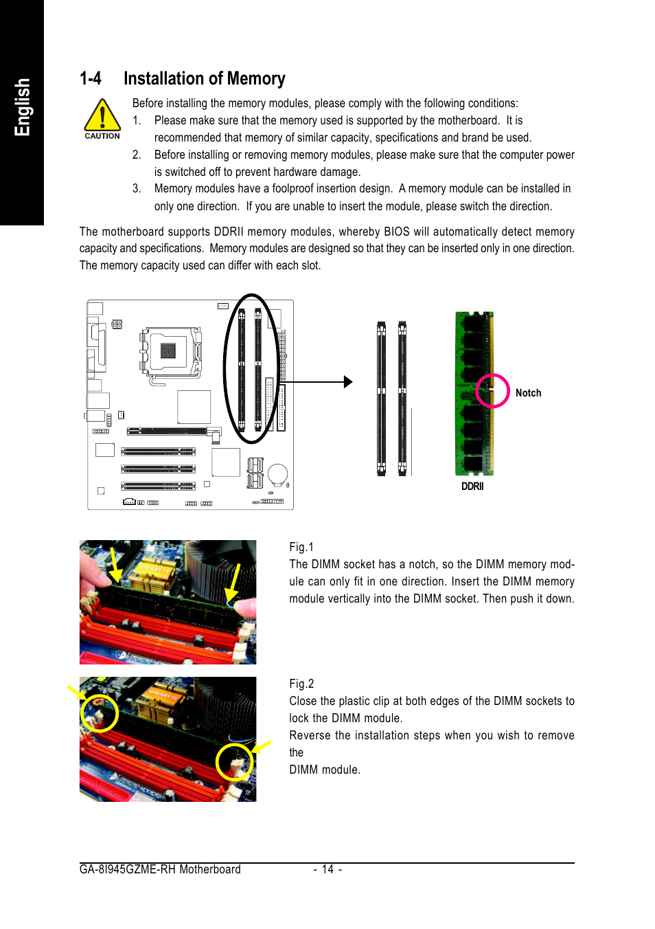 English | Intel GA-8I945GZME-RH User Manual | Page 14 / 80