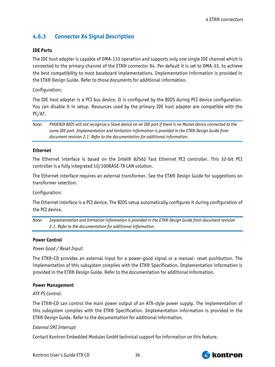 Connector x4 signal description | Intel ETX CD User Manual | Page 36 / 91