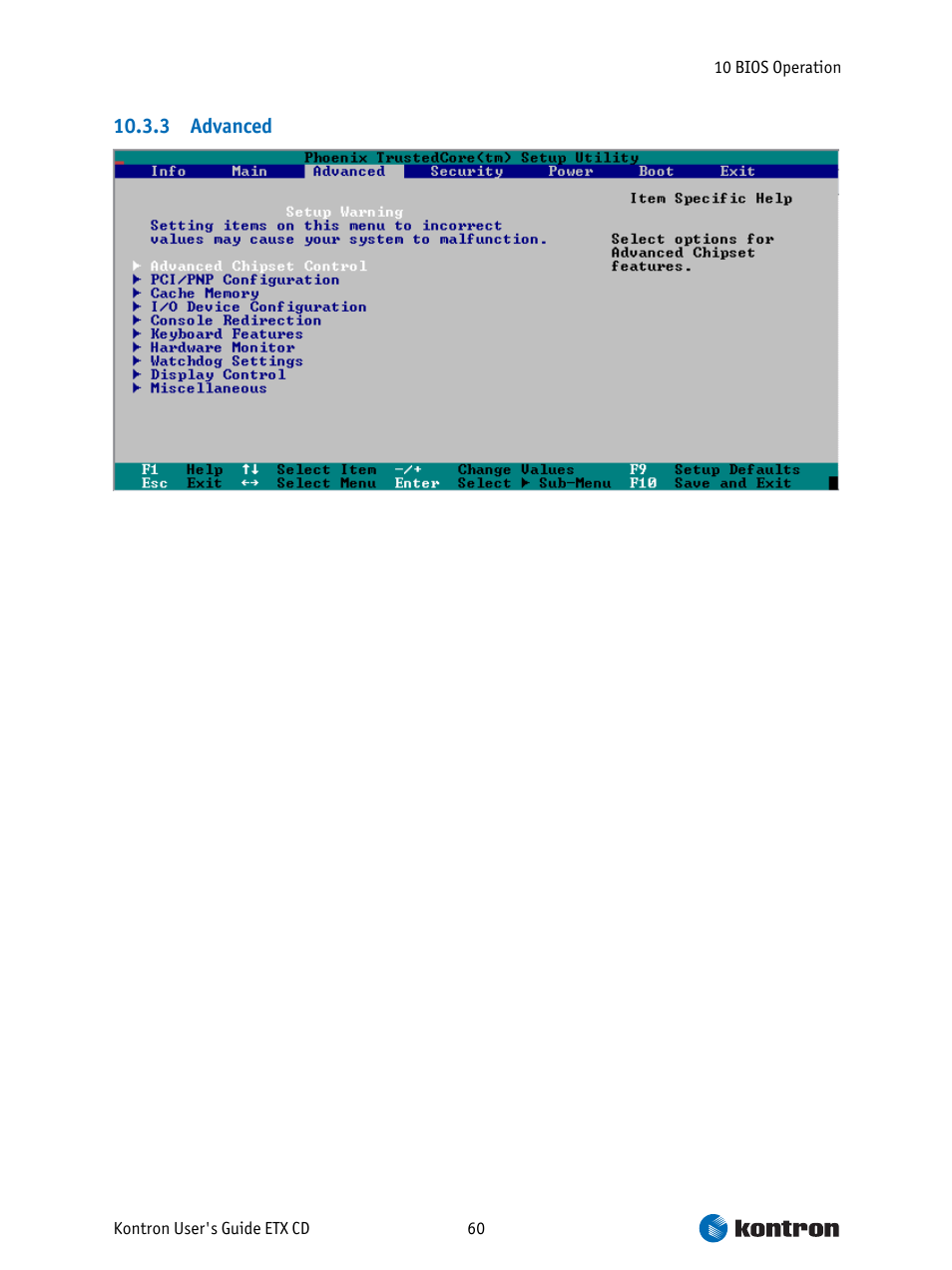 Advanced | Intel ETX CD User Manual | Page 60 / 91