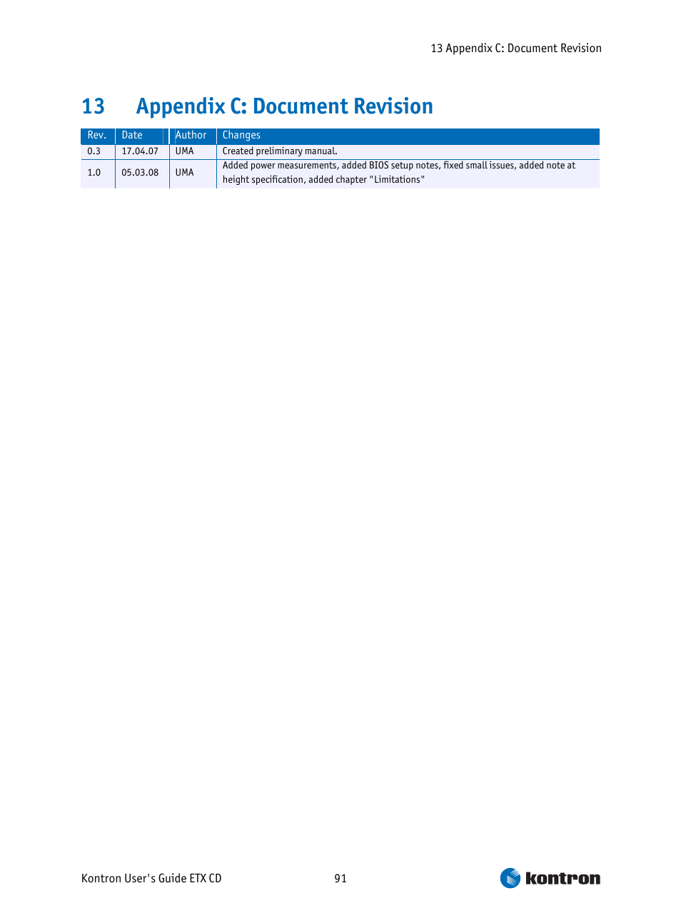 Appendix c: document revision, 13 appendix c: document revision | Intel ETX CD User Manual | Page 91 / 91