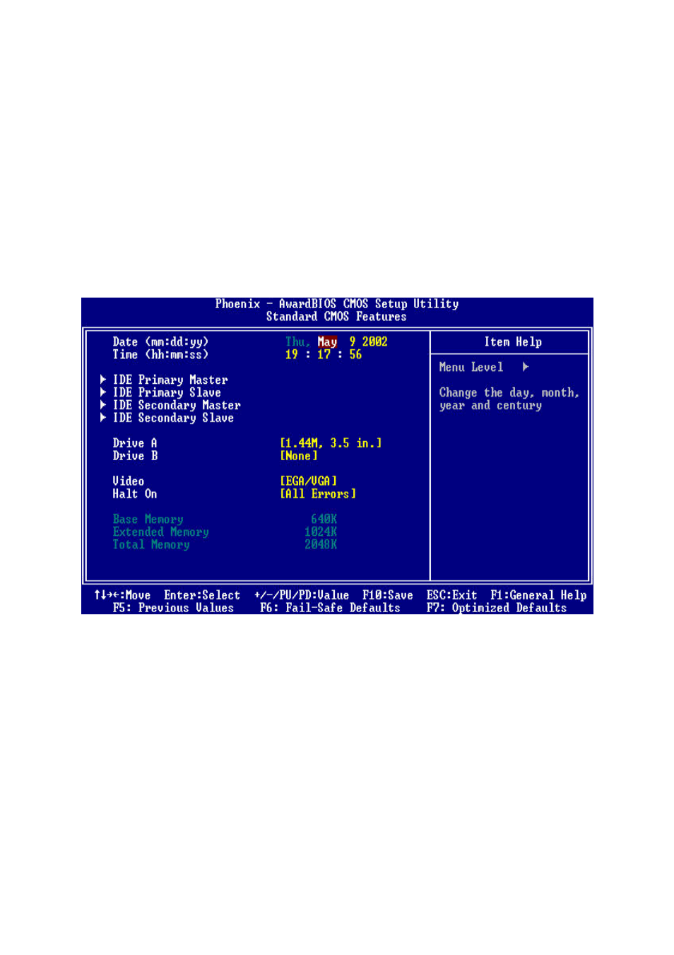 Standard cmos setup | Intel ECB-870 User Manual | Page 60 / 115