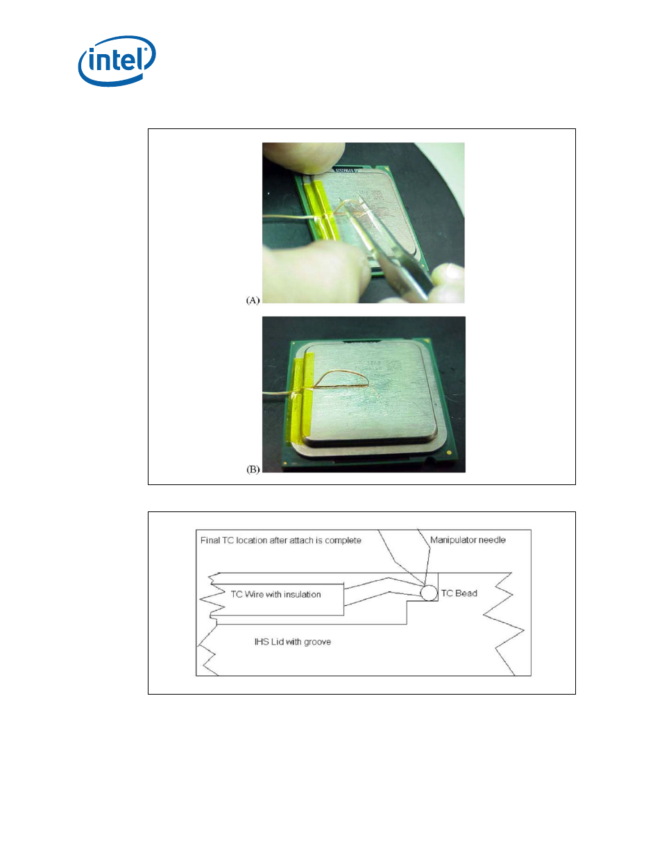 Figure 10. thermocouple bead placement, Figure 11. positioning bead on groove, Figure 10 | Figure 11 | Intel WiFi Link 5100 User Manual | Page 20 / 40