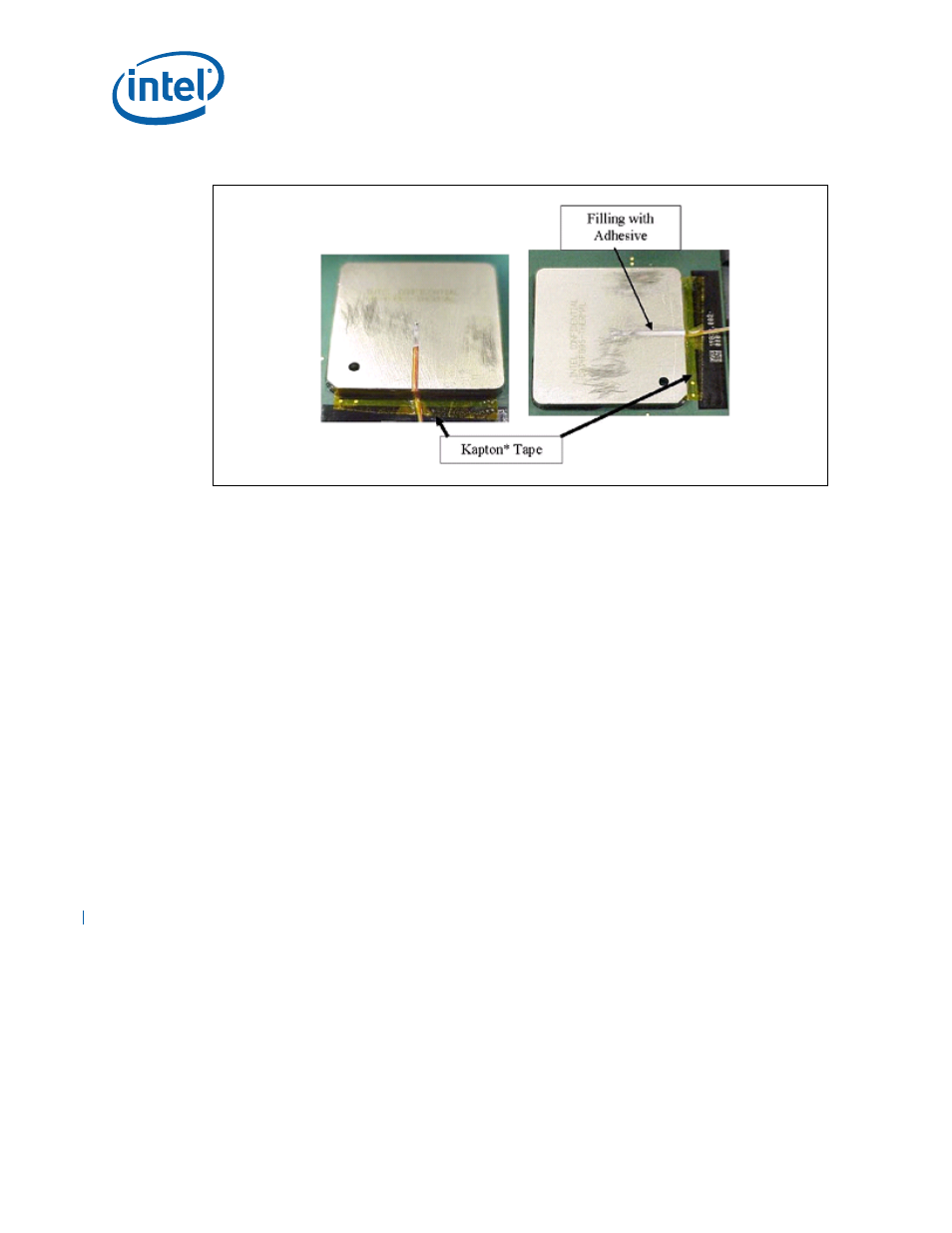 Figure 17. filling groove with adhesive, 2 power simulation software, 0 reference thermal solution | Power simulation software, Reference thermal solution, 17 filling groove with adhesive, Section 5.2, Figure 17 | Intel WiFi Link 5100 User Manual | Page 24 / 40