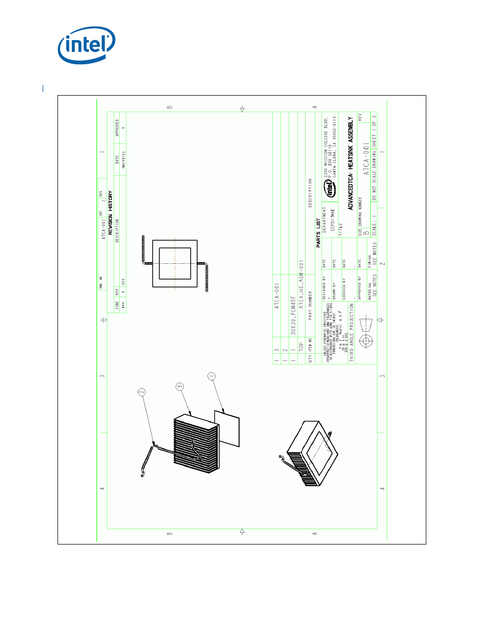 Figure 23. advancedtca* heatsink assembly drawing, 23 advancedtca* heatsink assembly drawing, Figure 23 | Intel WiFi Link 5100 User Manual | Page 32 / 40