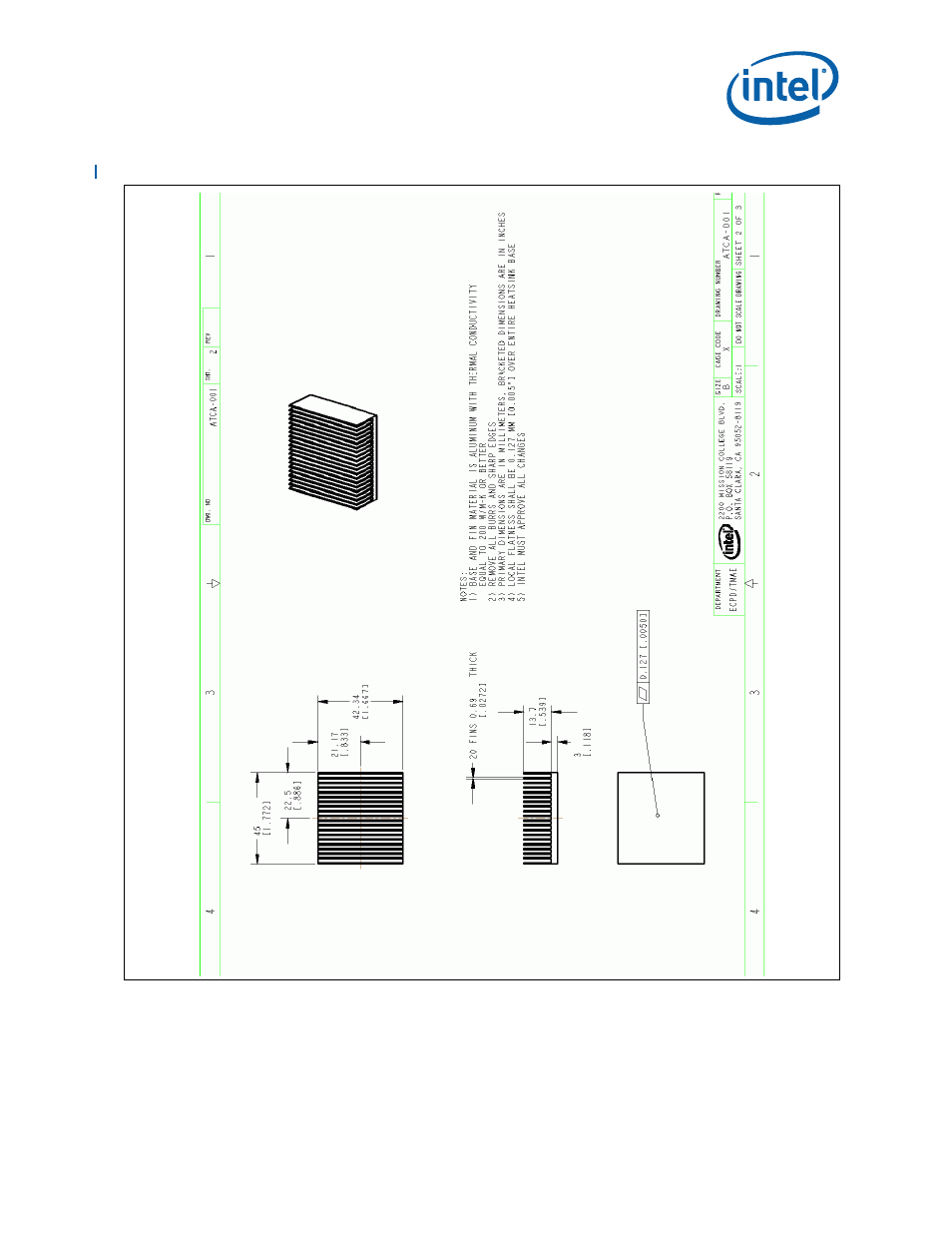 Figure 24. advancedtca* heatsink drawing, 24 advancedtca* heatsink drawing, Figure 24 | Intel WiFi Link 5100 User Manual | Page 33 / 40