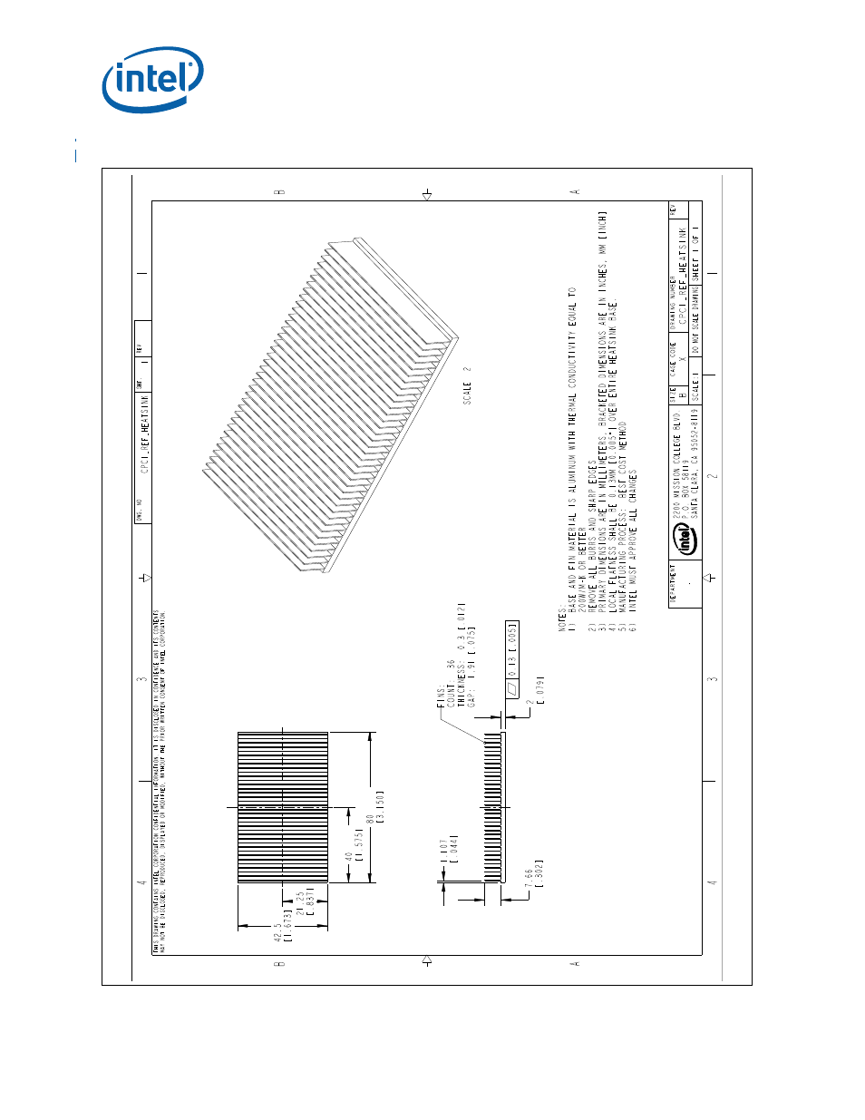 Figure 27. compactpci* heatsink drawing, 27 compactpci* heatsink drawing, Figure 27 | Intel WiFi Link 5100 User Manual | Page 36 / 40