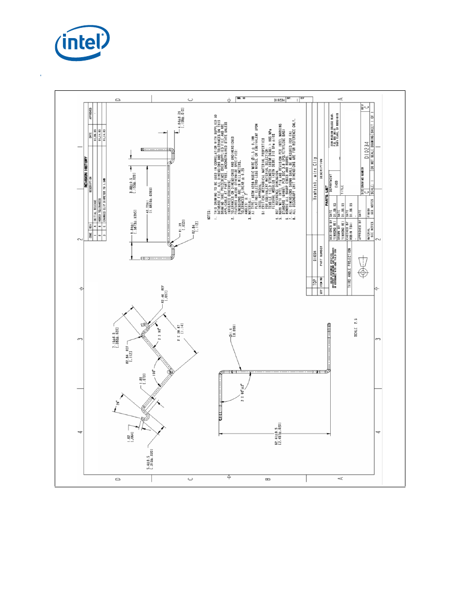 Figure 29. torsional clip heatsink clip drawing, 29 torsional clip heatsink clip drawing, Figure 29 | Intel WiFi Link 5100 User Manual | Page 38 / 40