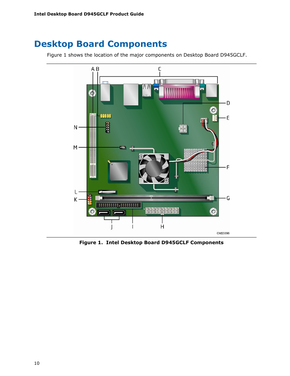 Desktop board components | Intel D945GCLF User Manual | Page 10 / 56